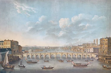 Veduta del Ponte di Westminster, inciso da Pierre Michel Alix, 1799